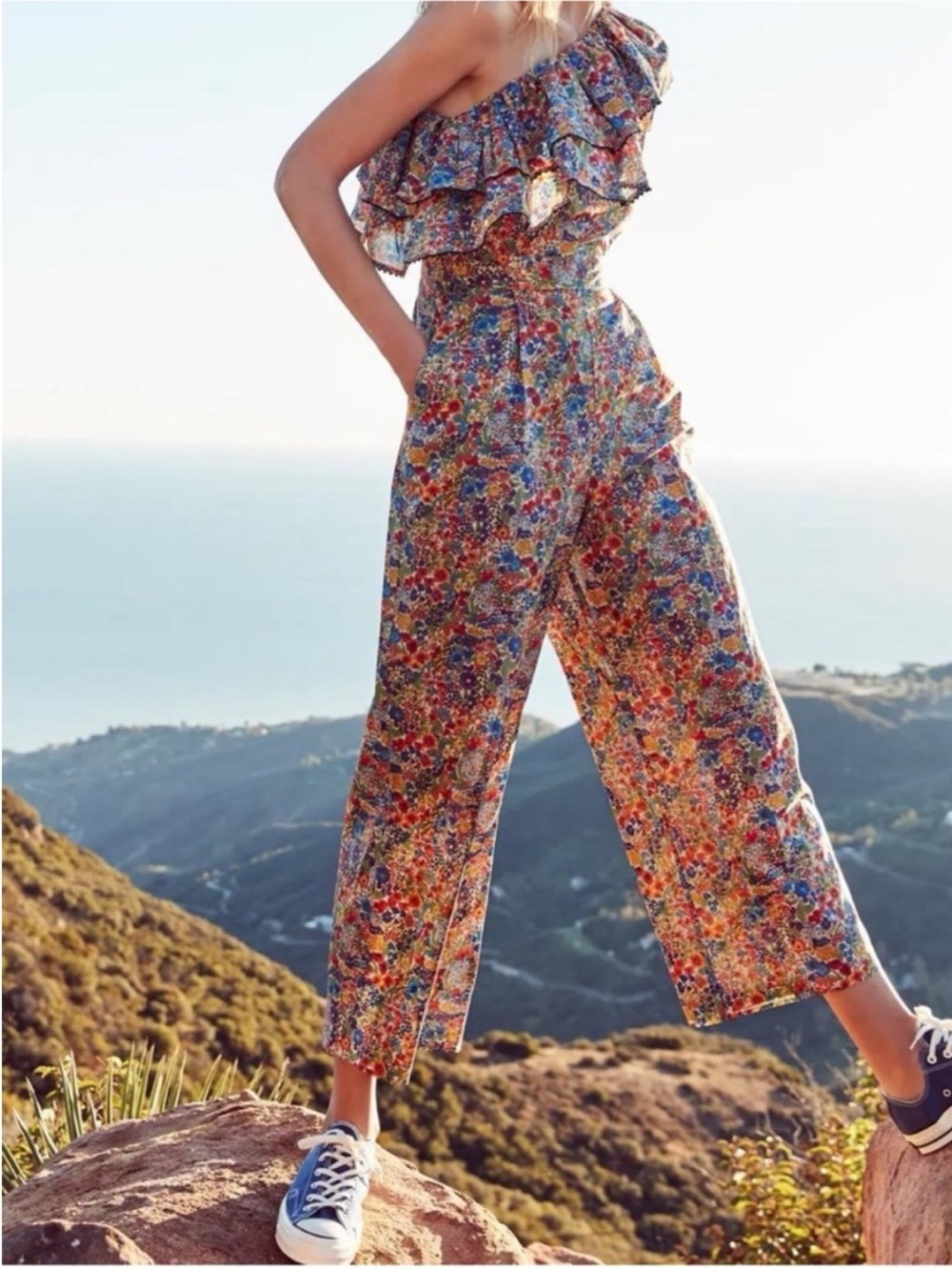 J.Crew Liberty London Margaret Annie Floral One-Shoulder  Wide-Leg Jumpsuit 2